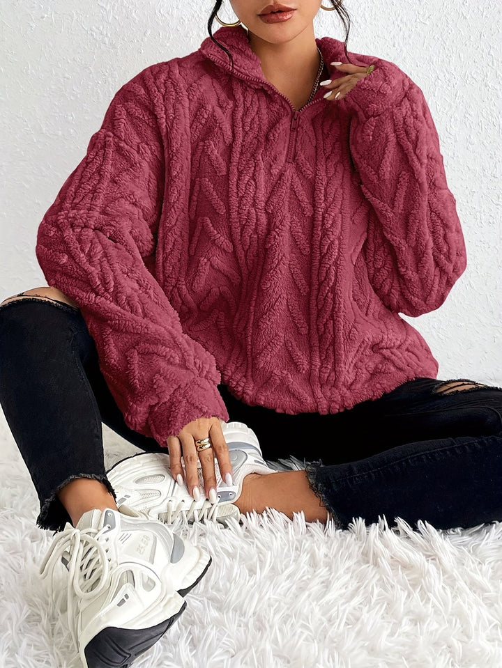 Millie - Strickpullover mit halbem Reißverschluss