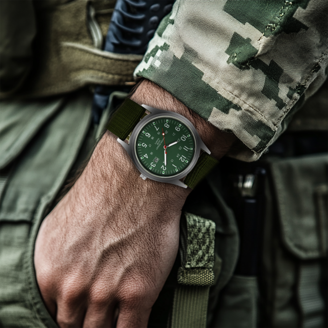 Militärisch inspirierte lässige Armbanduhr