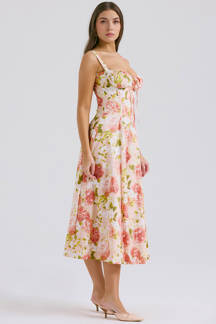 Midikleid Anna – neue Edition mit Bustier aus Polyester, florales Muster