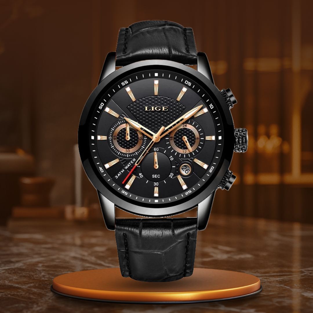 Modische Militär-Lederuhr