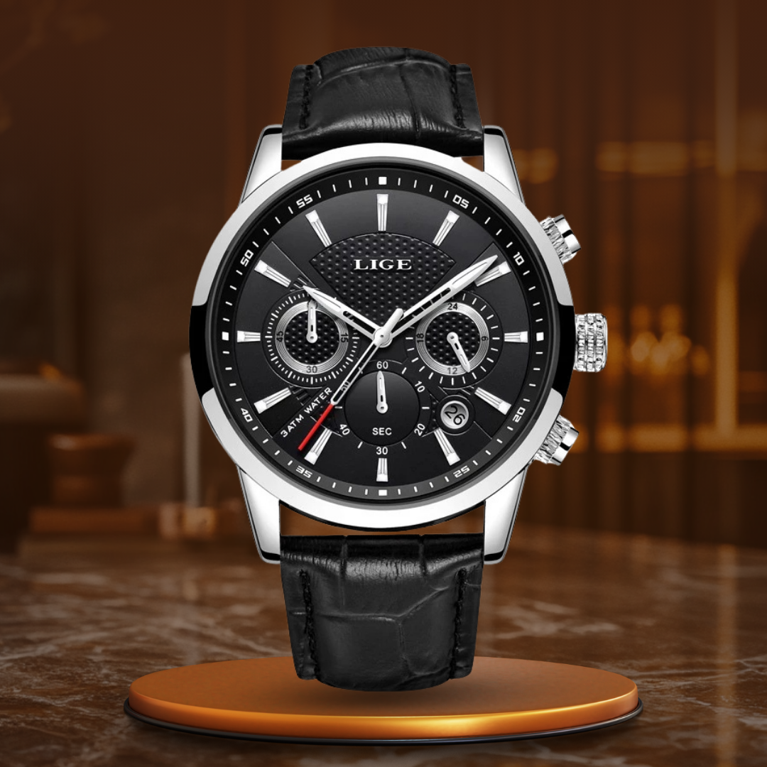 Modische Militär-Lederuhr