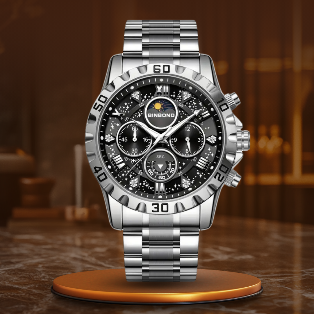 Luxus-Chronographenuhr mit Metallband