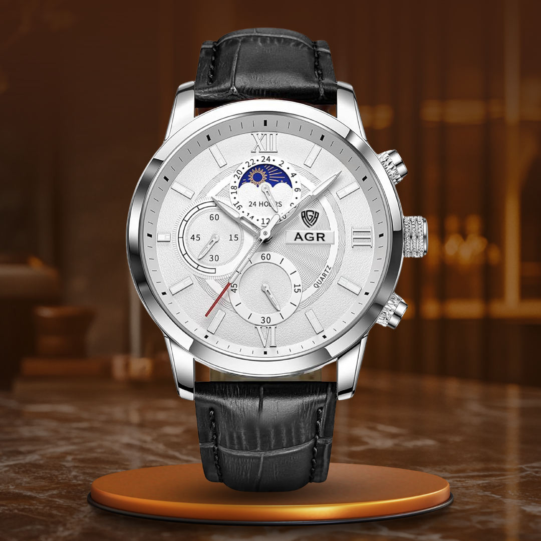 Luxus Leder Quarz Uhr