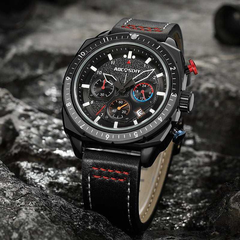 Luxus Wasserdichter Chronograph Sport Quarz Uhr