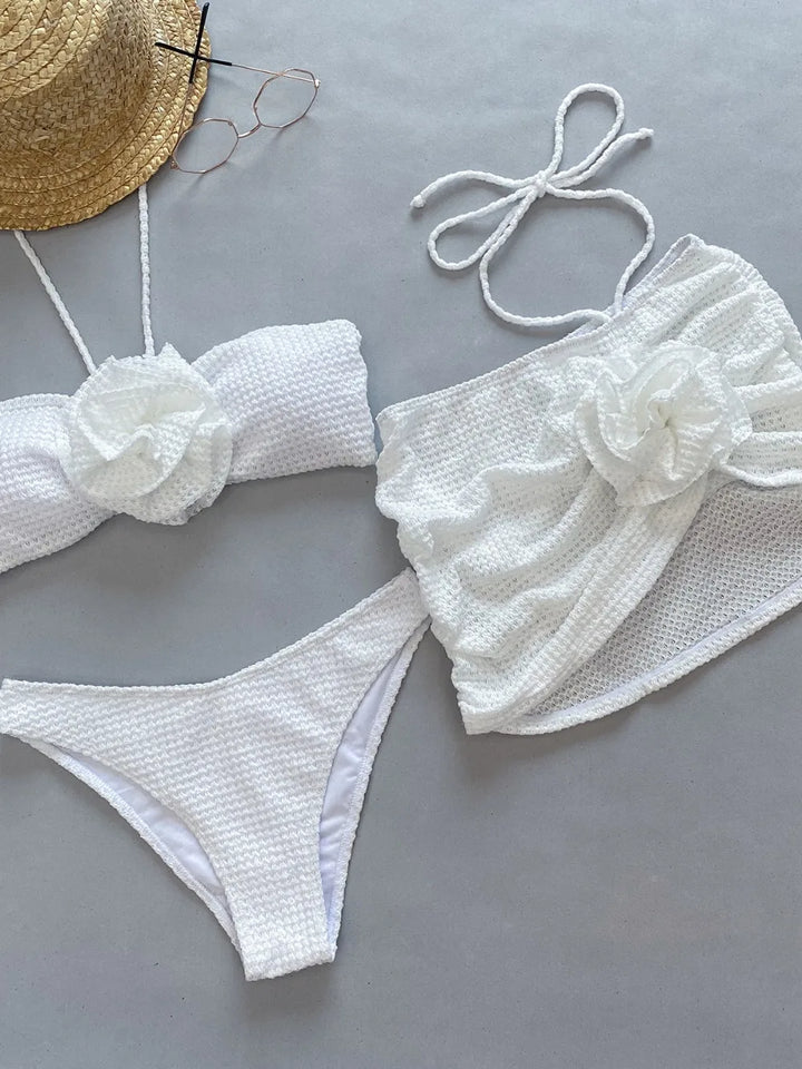Emma | Weißer Rosen Bikini
