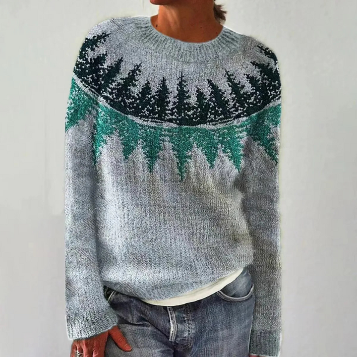 Silvia - Retro Herbstpullover mit Print