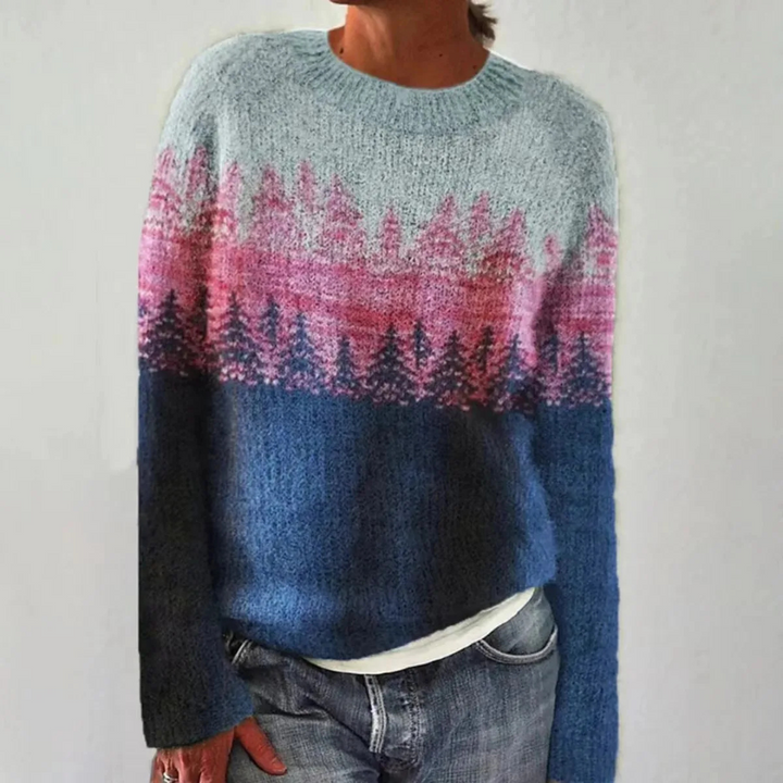 Silvia - Retro Herbstpullover mit Print