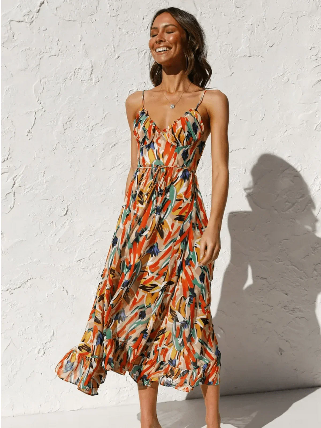 Chiara | Farbiges Midi-Kleid Chiara