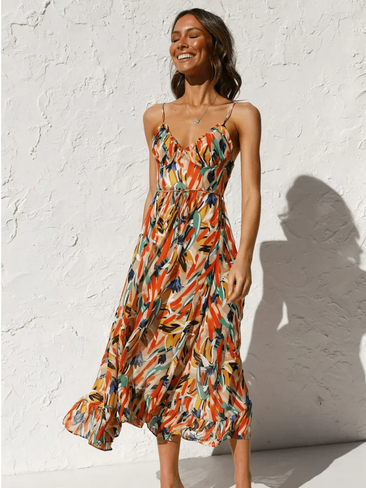 Chiara | Farbiges Midi-Kleid Chiara